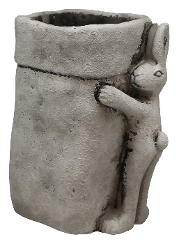 Rabbit with Plant Vase Valo, grey, Cement, 13x17,5x10,5 cm