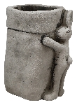 Hase mit PflanzVase Valo, grau, Cement, 13x17,5x10,5 cm