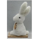 Hase RUNT, weiß, Stoff/Holz, 17x6x27 cm