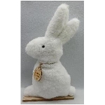 Hase RUNT, weiß, Stoff/Holz, 20x7x35 cm