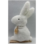 Hase RUNT, weiß, Stoff/Holz, 28x7x48 cm