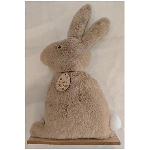 Hase RUNT, creme, Stoff/Holz, 28x7x48 cm