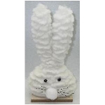 Hase RUNT, weiß, Stoff/Holz, 11x5x21 cm