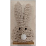 Hase RUNT, creme, Stoff/Holz, 11x5x21 cm
