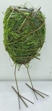 Topf mit Füßen Willow, grün, Rattan, 19 cm