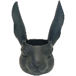 HasenTopf DUR, schwarz, Polyresin, 21x18x30 cm