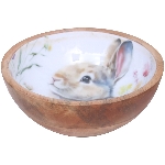 Schüssel Hase LesFleurs, Holz, 18x6x18 cm