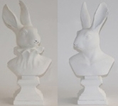 Hase DUR, Polyresin, weiß, 16,5x14x38 cm