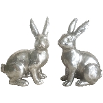 Hase ArgenT, silber, Polyresin, 18x11,5x27,5 cm