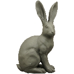 Hase ZONDA, schwarz, Polyresin, 13,5 cm