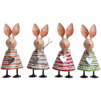 Hase Kanu, bunt, Metall, 8x7x17 cm