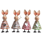 Hase Kanu, bunt, Metall, 8x7x17 cm