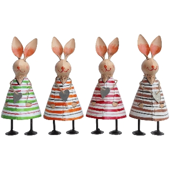 Hase Kanu, bunt, Metall, 8x8x20 cm