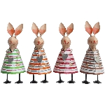 Hase Kanu, bunt, Metall, 8x8x20 cm