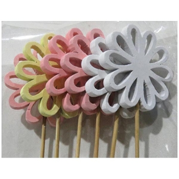 BlumenStecker Bloom, bunt, Holz, 7 cm