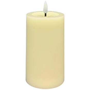 LED Kerze Lumière, creme, Wachs, 7,5x7,5x12,5 cm