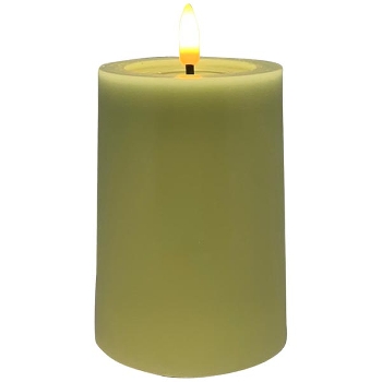 LED Kerze Lumière, oliv, Wachs, 7,5x7,5x10 cm