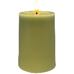 LED Kerze Lumière, olive, Wachs, 7,5x7,5x10 cm