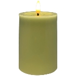 LED Kerze Lumière, oliv, Wachs, 7,5x7,5x12,5 cm