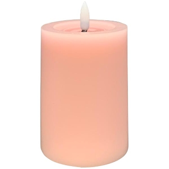 LED Kerze Lumière, pink, Wachs, 7,5x7,5x10 cm