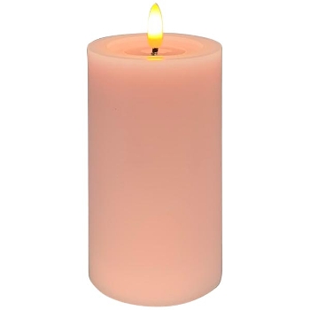 LED Kerze Lumière, pink, Wachs, 7,5x7,5x12,5 cm