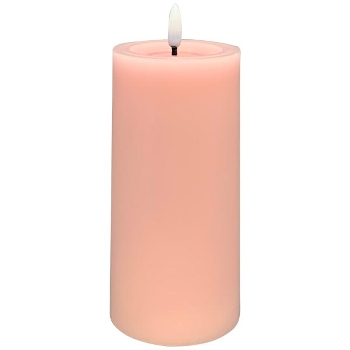 LED Kerze Lumière, pink, Wachs, 7,5x7,5x15 cm