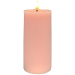 LED Kerze Lumière, pink, Wachs, 7,5x7,5x15 cm