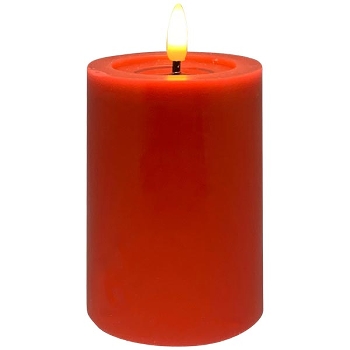 LED Kerze Lumière, rot, Wachs, 7,5x7,5x10 cm