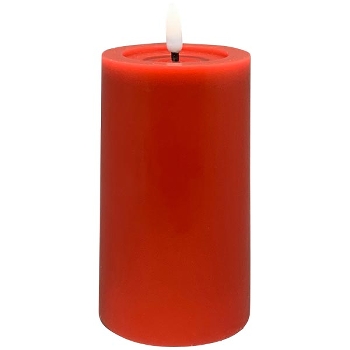 LED Kerze Lumière, rot, Wachs, 7,5x7,5x12,5 cm