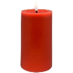 LED Kerze Lumière, rot, Wachs, 7,5x7,5x12,5 cm