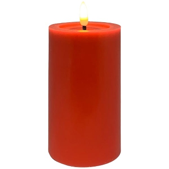 LED Kerze Lumière, rot, Wachs, 7,5x7,5x12,5 cm