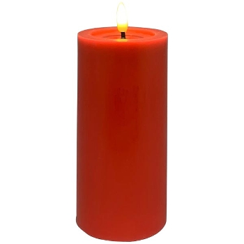 LED Kerze Lumière, rot, Wachs, 7,5x7,5x15 cm