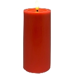 LED Kerze Lumière, rot, Wachs, 7,5x7,5x15 cm