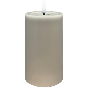 LED Kerze Lumière, grau, Wachs, 7,5x7,5x12,5 cm
