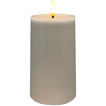 LED Kerze Lumière, grau, Wachs, 7,5x7,5x12,5 cm