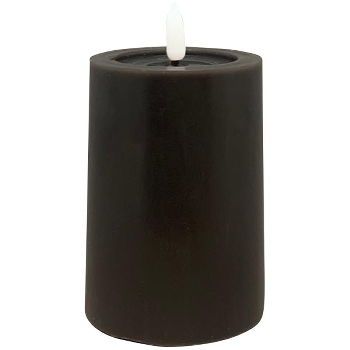 LED Kerze Lumière, schwarz, Wachs, 7,5x7,5x10 cm