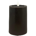 LED Kerze Lumière, schwarz, Wachs, 7,5x7,5x10 cm