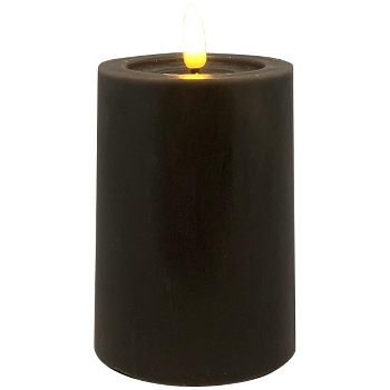 LED Kerze Lumière, schwarz, Wachs, 7,5x7,5x10 cm