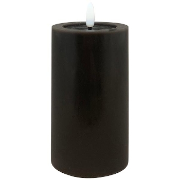 LED Kerze Lumière, schwarz, Wachs, 7,5x7,5x12,5 cm