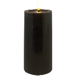 LED Kerze Lumière, schwarz, Wachs, 7,5x7,5x15 cm