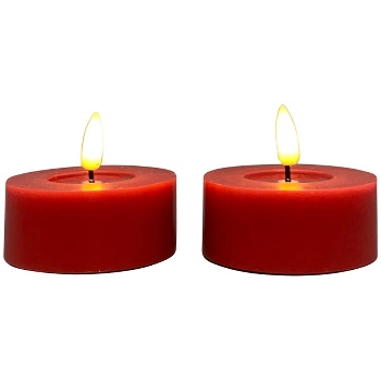 LED TeeLichtSet/2 Lumière, rot, Wachs, 7x7x3 cm