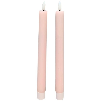 LED StabKerzeSet/2 Lumière, pink, Wachs, 2,2x2,2x22 cm