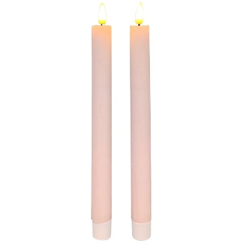 LED StabKerzeSet/2 Lumière, pink, Wachs, 2,2x2,2x22 cm