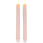 LED StabKerzeSet/2 Lumière, pink, Wachs, 2,2x2,2x22 cm