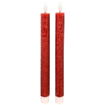 LED StabKerzeSet/2 Lumière, rot, Wachs, 2,2x2,2x22 cm