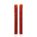 LED StabKerzeSet/2 Lumière, rot, Wachs, 2,2x2,2x22 cm