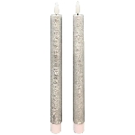 LED StabKerzeSet/2 Lumière, silber, Wachs, 2,2x2,2x22 cm