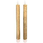 LED StabKerzeSet/2 Lumière, gold, Wachs, 2,2x2,2x22 cm