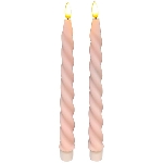 LED StabKerzeSet/2 Lumière, pink, Wachs, 2,2x2,2x22 cm