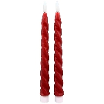 LED StabKerzeSet/2 Lumière, rot, Wachs, 2,2x2,2x22 cm